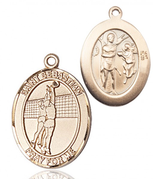Saint Sebastian Volleyball Medal - 14K Solid Gold