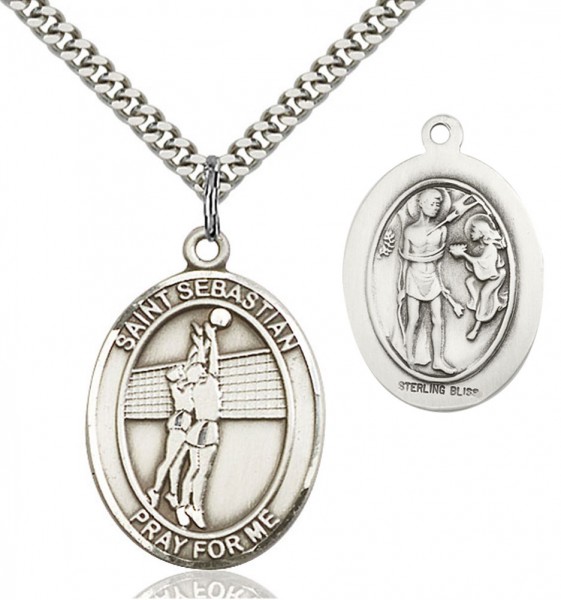 Saint Sebastian Volleyball Medal - Sterling Silver