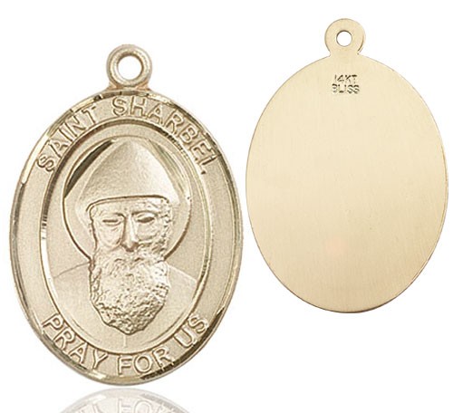 St. Sharbel Medal - 14K Solid Gold