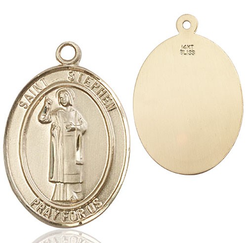 St. Stephen the Martyr Medal - 14K Solid Gold