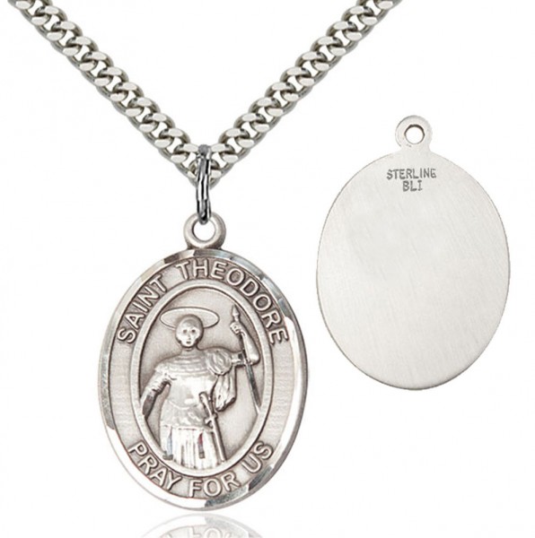 St. Theodore Stratelates Pendant - Sterling Silver