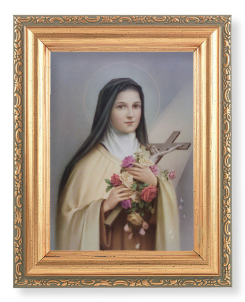 St. Therese 4x5.5 Print Under Glass - Full Color