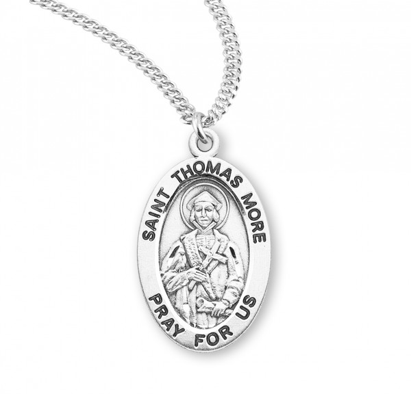 St. Thomas More Oval Medal - Sterling Silver