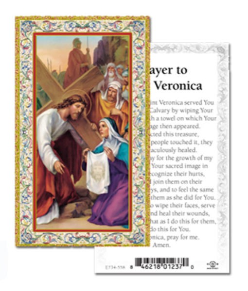 St. Veronica Prayer Cards 100 Pack - Full Color