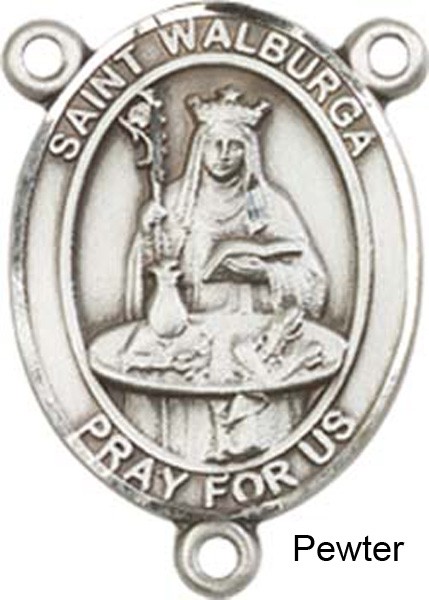 St. Walburga Rosary Centerpiece Sterling Silver or Pewter - Pewter