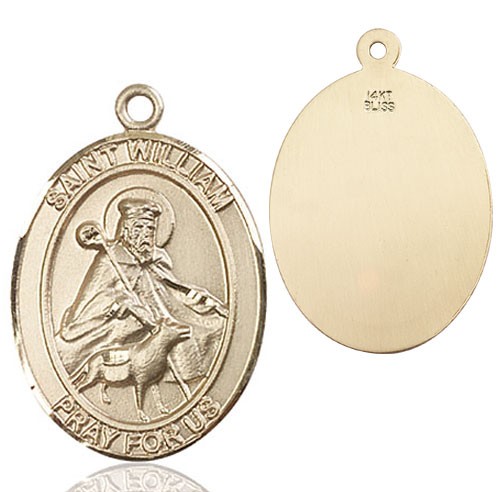 St. William of Rochester Medal - 14K Solid Gold