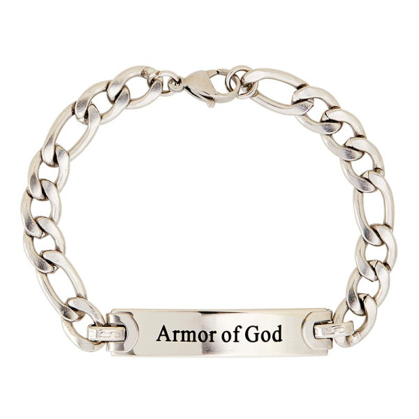 Stainless Steel Armor of God Bracelet - Stainless Steel Chain + Clasp