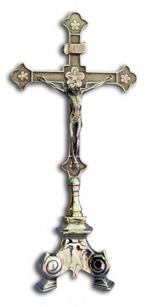 Standing Crucifix in Brass - 13 Inches - Brass