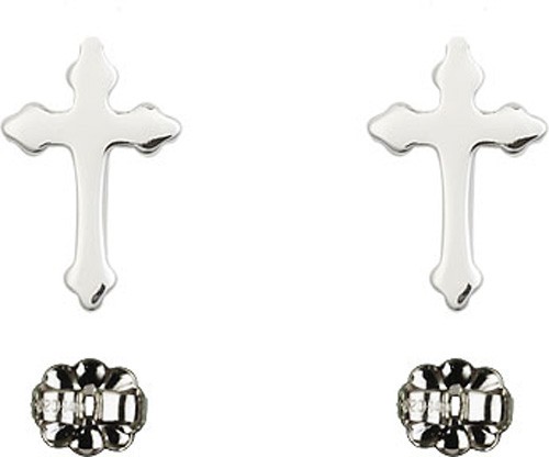 Sterling Silver Cross Post Earrings - Sterling Silver