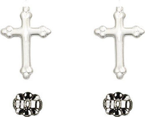 Sterling Silver Cross Post Earrings - Sterling Silver