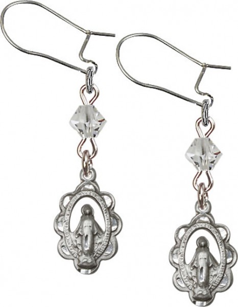 Sterling Silver Miraculous 'Crystal Bead' Dangle Earrings - Sterling Silver