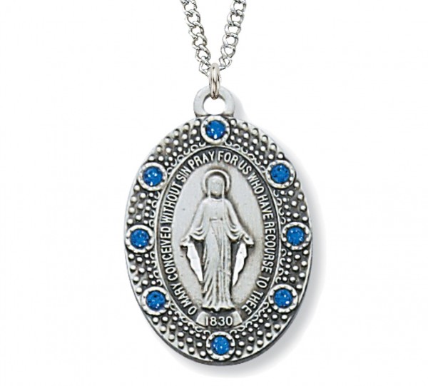 Women's Sterling Silver Miraculous Medal Pendant - Silver
