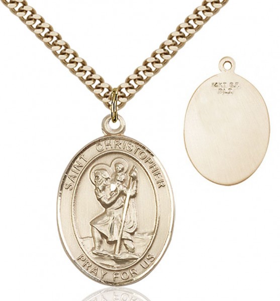 St. Christopher Oval Medal - 14KT Gold Filled