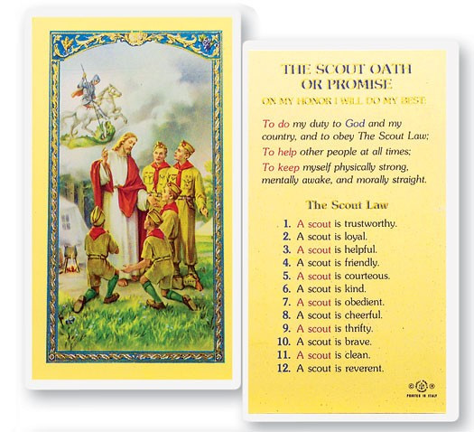 The Boy Scout Oath of Promise Laminated Prayer Card - 1 Prayer Card .99 each