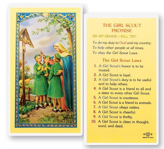 The Girl Scout Promise Laminated Prayer Card - 1 Prayer Card .99 each
