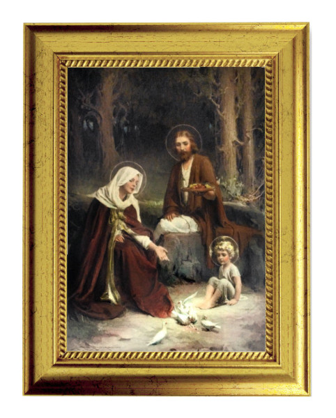 The Holy Family Print by Chambers 5x7 Print in Gold-Leaf Frame - Full Color