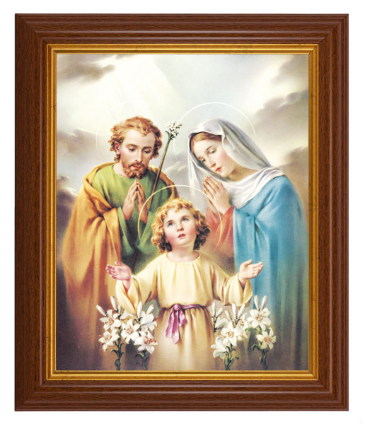 The Holy Family by Simeone 8x10 Textured Artboard Dark Walnut Frame - #112 Frame