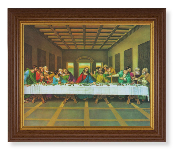 The Last Supper 8x10 Textured Artboard Dark Walnut Frame - #112 Frame
