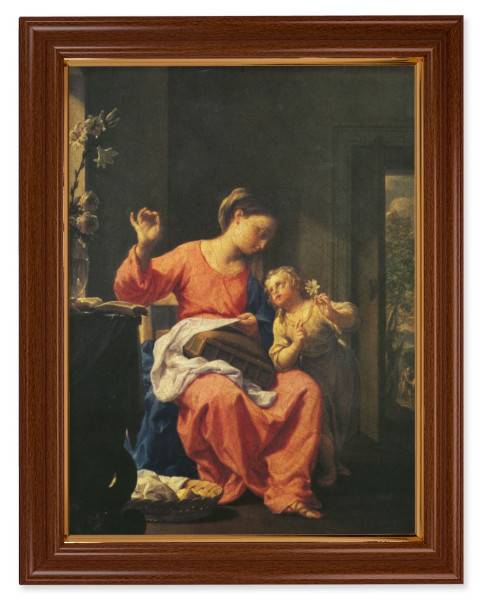 The Madonna Sewing with the Christ Child by Trevisani 12x16 Framed Print Artboard - #134 Frame