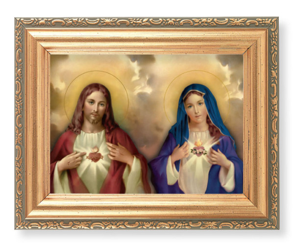 The Sacred Hearts 4x5.5 Print Under Glass - Full Color