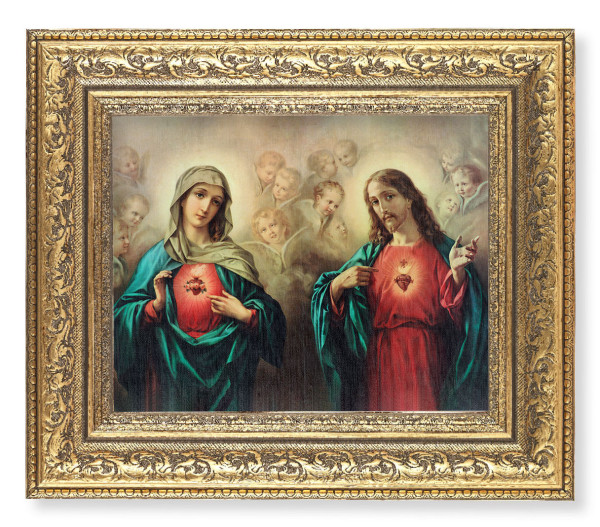 The Sacred Hearts with Angels 8x10 Framed Print Under Glass - #115 Frame