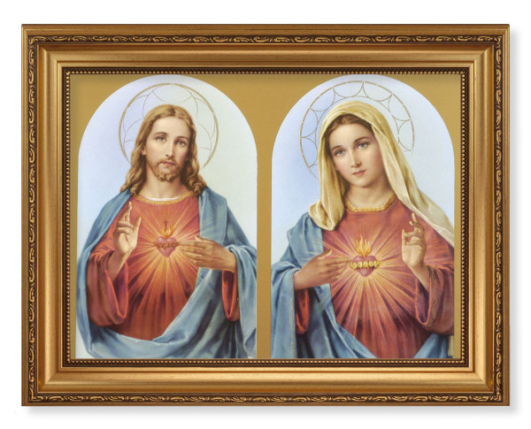 The Sacred Hearts with Halos 12x16 Framed Print Artboard - #131 Frame