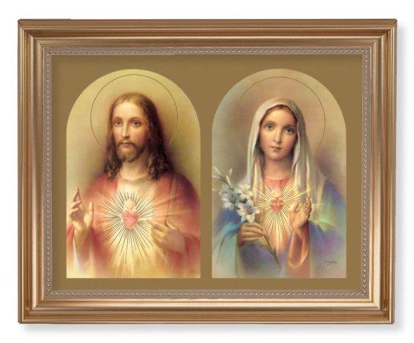 The Sacred Hearts with Lily 11x14 Framed Print Artboard - #129 Frame