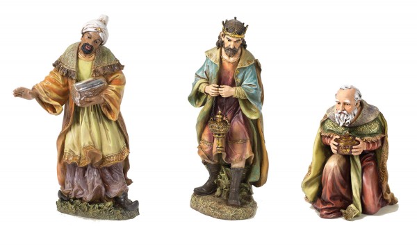 Three Kings Figures for Nativity Set  - 26.5&quot;H - Multi-Color