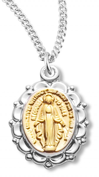 Two-tone Miraculous Medal with Chain - Two-Tone