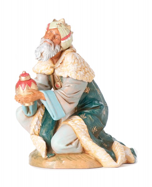 Wiseman Gaspar Kneeling Nativity Statue - 12&quot; scale - Multi-Color
