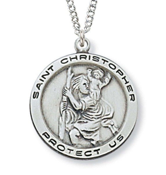 Women or Teen St. Christopher Medal Sterling Silver - Silver