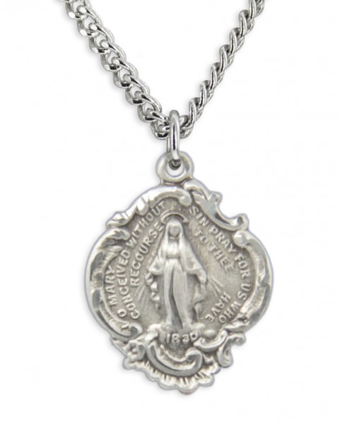 Women's Small Baroque Style Miraculous Pendant - Sterling Silver