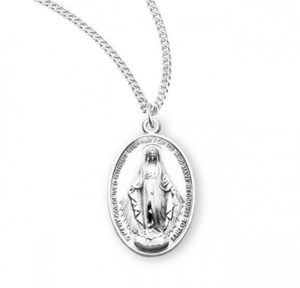 Women's Classic Oval Miraculous Pendant - Sterling Silver