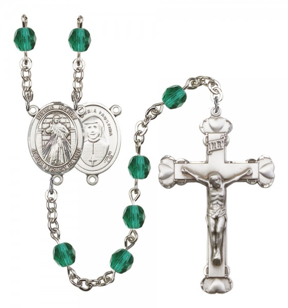 Women's Divine Mercy Birthstone Rosary - Zircon