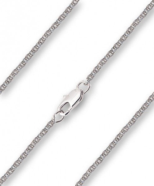 Women's Drawn Cable Chain with Clasp - Rhodium Plated