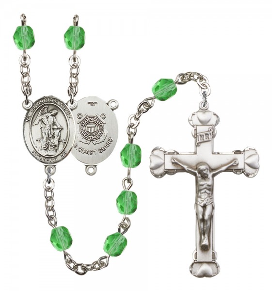 Women's Guardian Angel Coast Guard Birthstone Rosary - Peridot