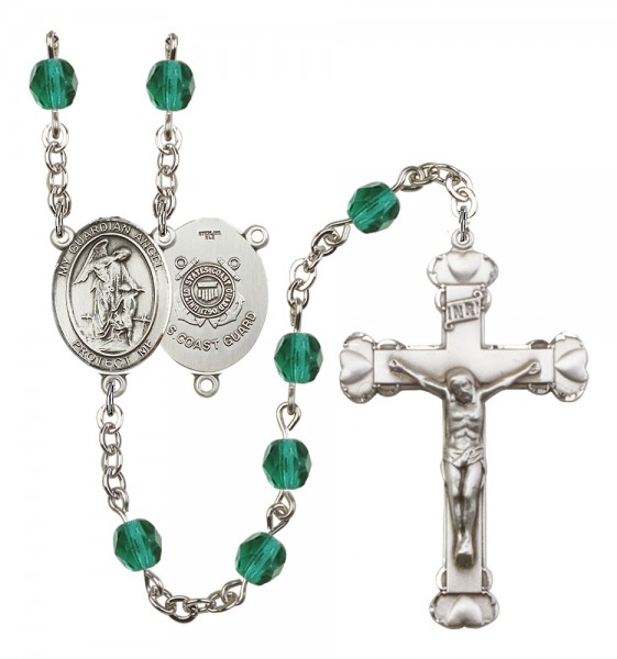 Women's Guardian Angel Coast Guard Birthstone Rosary - Zircon