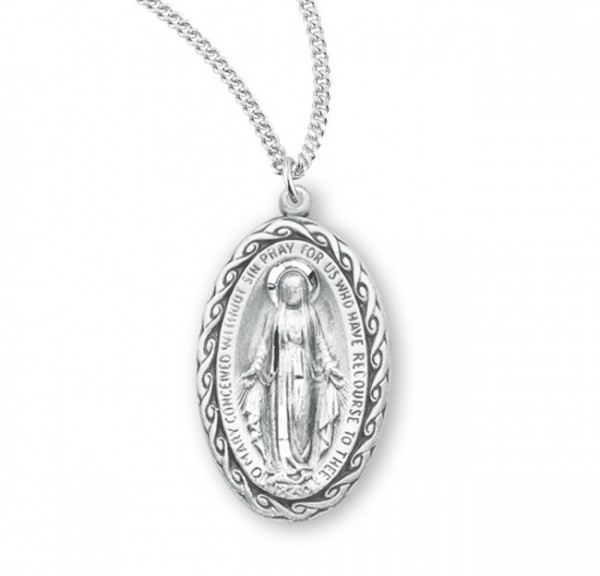 Women's Inter-Scroll Miraculous Medal - Sterling Silver
