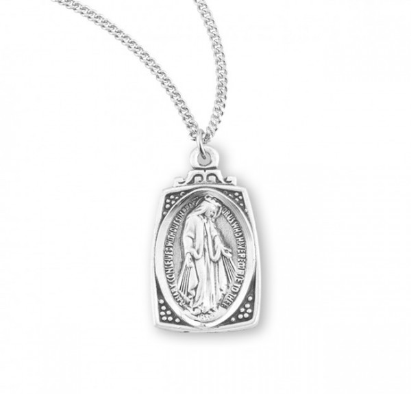 Women's Miraculous Medal with Profile Aspect - Sterling Silver