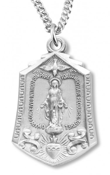 Women's Miraculous Pendant Immaculate Heart Dove - Sterling Silver