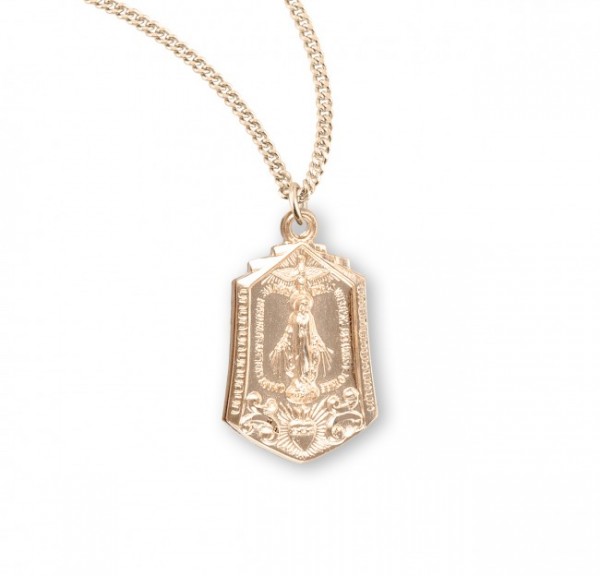 Women's Miraculous Pendant Immaculate Heart Dove - Gold Plated