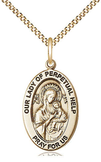 Women's Our Lady of Perpetual Help Hope Necklace - Gold Filled