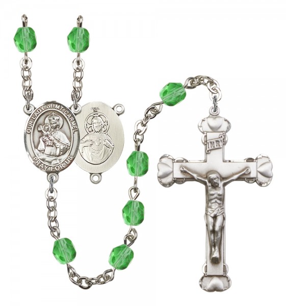 Women's Our Lady of Mount Carmel Birthstone Rosary - Peridot