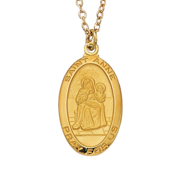 Women's Oval St. Anne Medal - Gold Tone