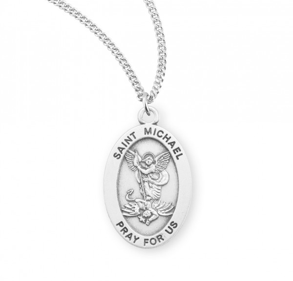 Women's Oval St. Michael Archangel Medal - Sterling Silver
