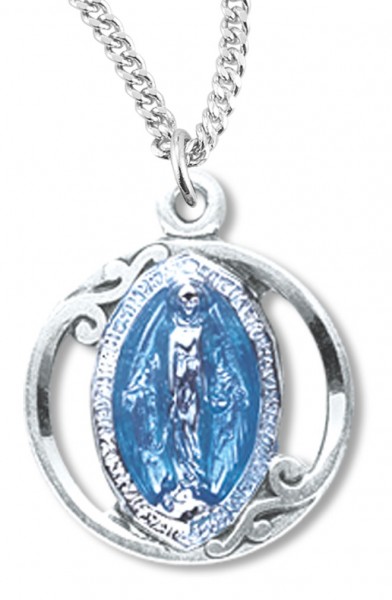 Women's Petite Blue Enamel Miraculous Pendant - Blue