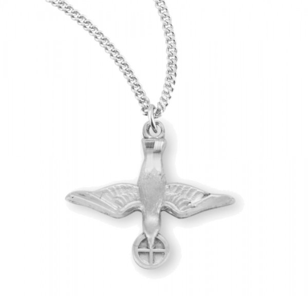 Women's Descending Dove and Host Necklace - Sterling Silver