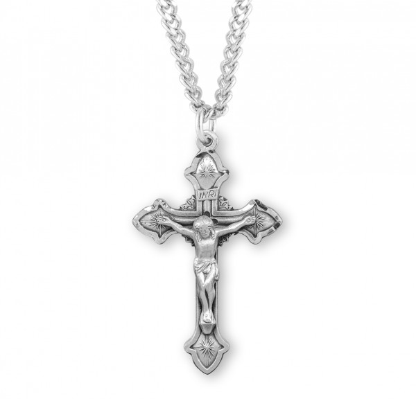 Women's Rays of Light Crucifix Necklace - Sterling Silver