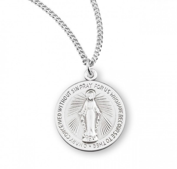 Women's Rays of Light Miraculous Medal - Sterling Silver