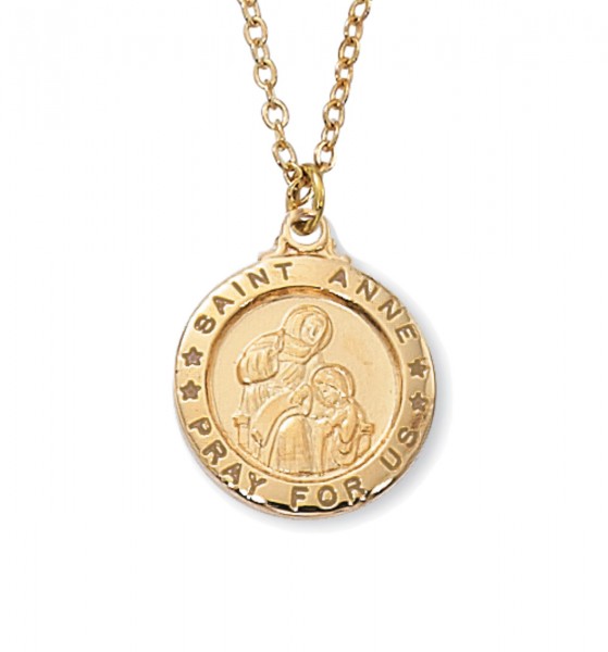 Women's Saint Anne Round Oval Medal - Gold Tone